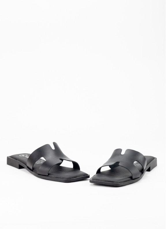 Sandalia Skin Plana per le donne in colore nero