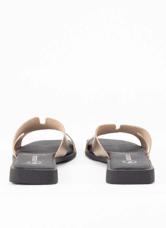 Sandalia Skin Plana per le donne in colore platino