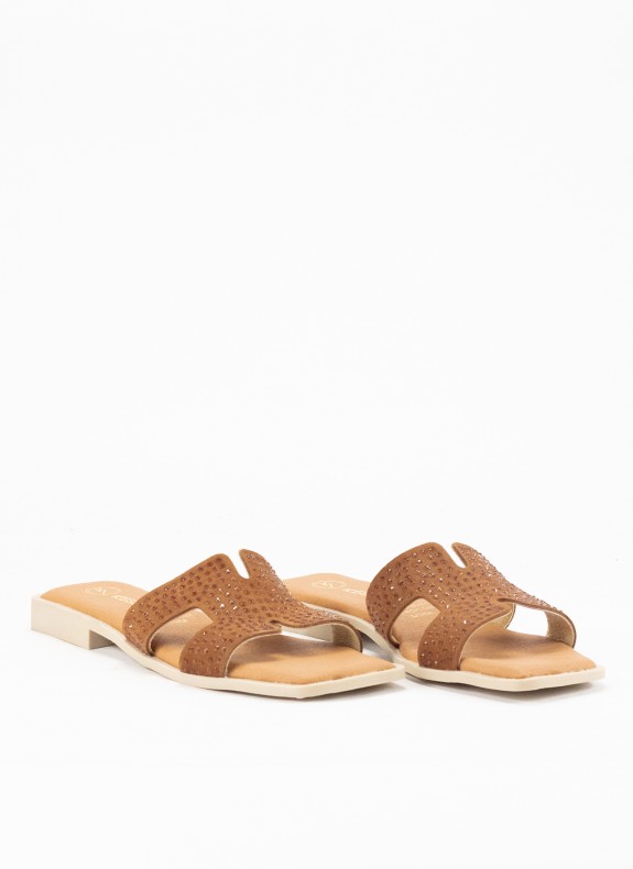 Sandalia Skin Plana per le donne in colore Taupe