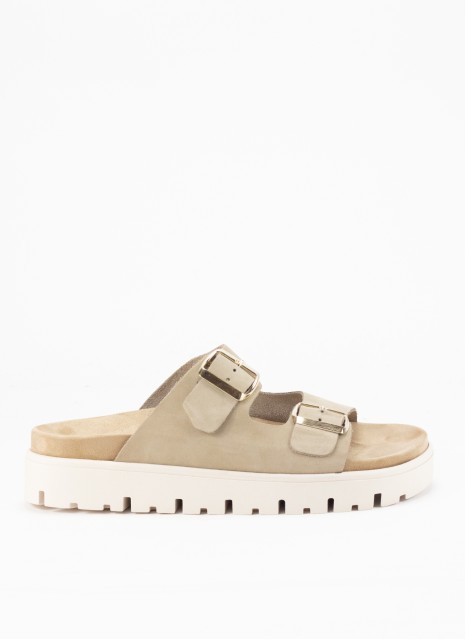 Sandale en Cuir pour Femme de Couleur Taupe