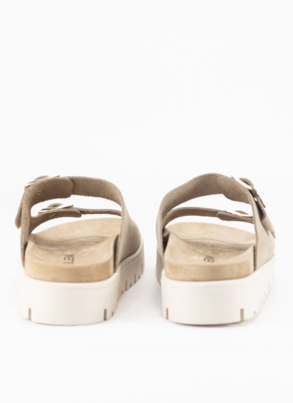 Sandalia de Piel para Mujer en Color Taupe