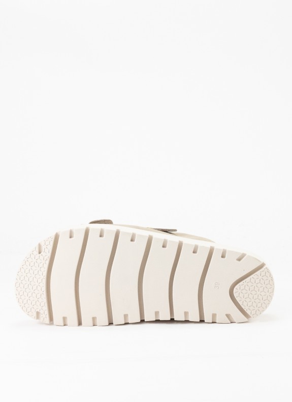 Sandália de Piel para Mulher em Cor Taupe