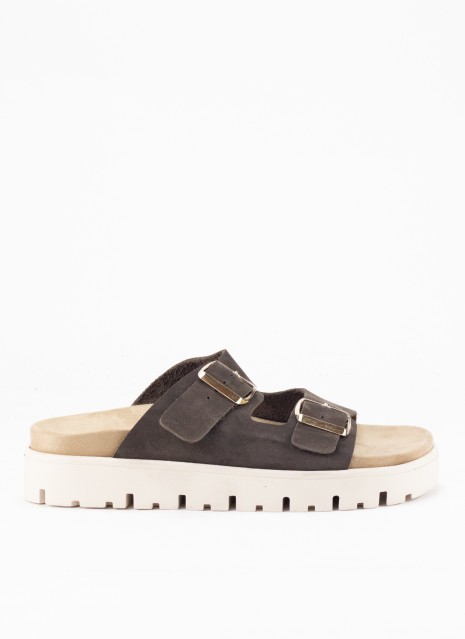 Sandale en Cuir pour Femme en Couleur Marron