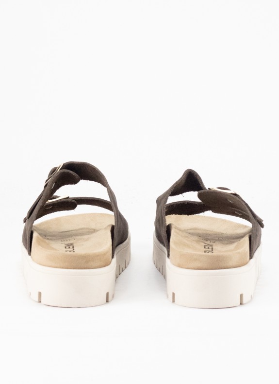 Sandale en Cuir pour Femme en Couleur Marron