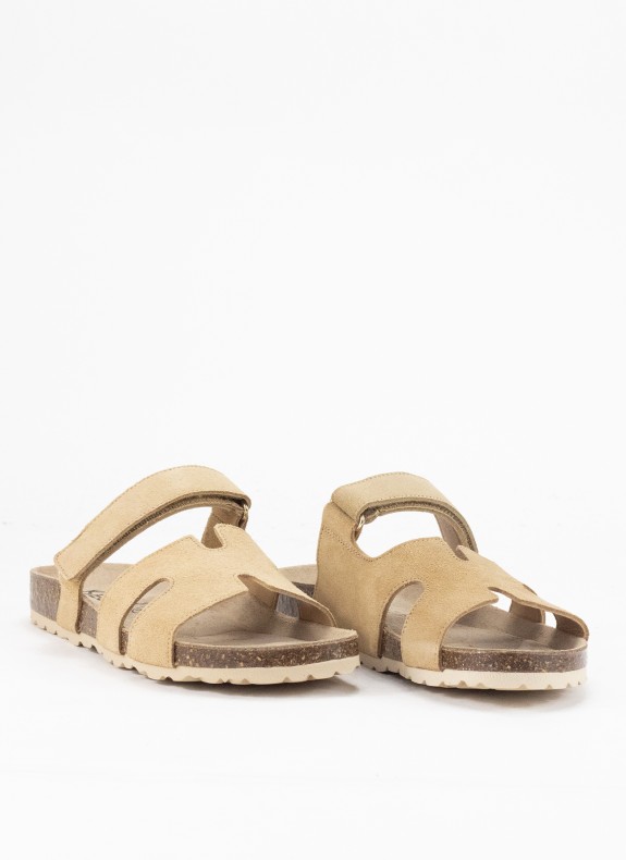 Sandalia de Piel para Mujer en Color Cuero Serraje