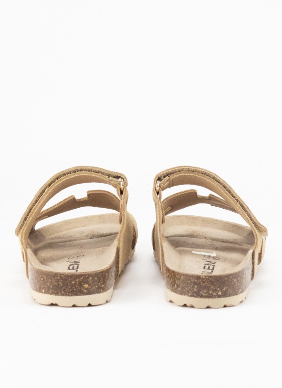 Sandalia de Piel para Mujer en Color Cuero Serraje