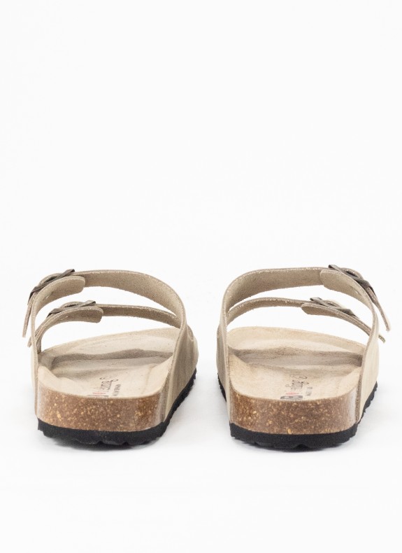 Sandalia de Piel para Mujer en Color Taupe