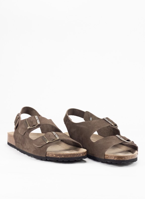 Sandalia de Piel para Hombre en Color Marrón