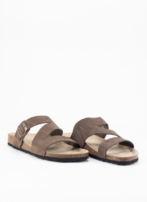 Sandalia de Piel para Hombre en Color Marrón