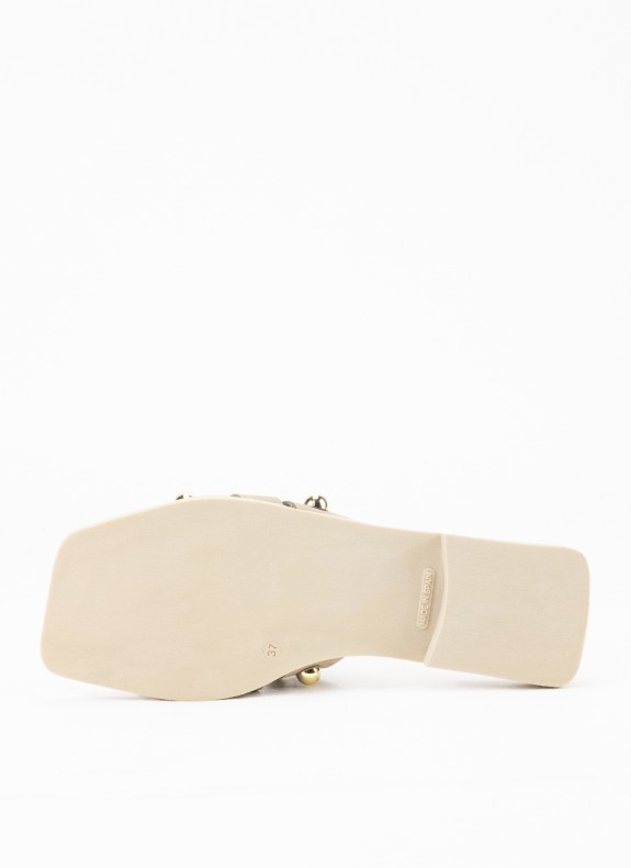 Sandalia Skin Plana für Damen Farbe Nobuk Taupe