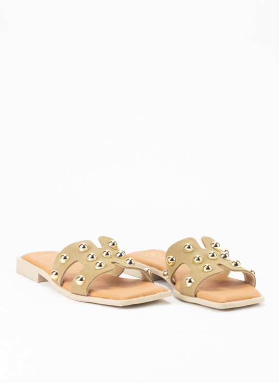 Sandalia Skin Plana für Damen in Taupe Farbe