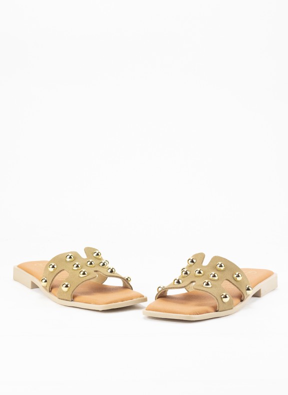 Sandalia Skin Plana für Damen in Taupe Farbe