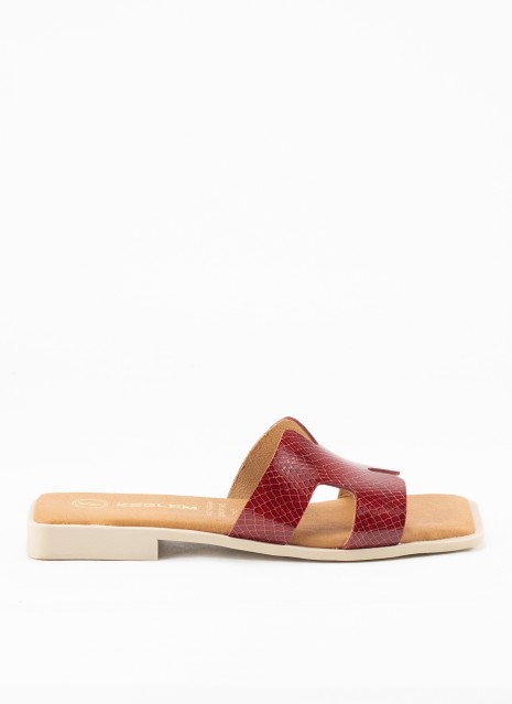 Sandalia para Mujer en Color Rojo Serpiente