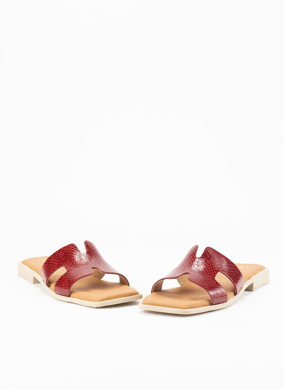 Sandale pour Femme en Couleur Rouge Serpent