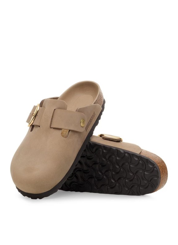 Zueco Birkenstock Boston Big Buckle Leoi marrón