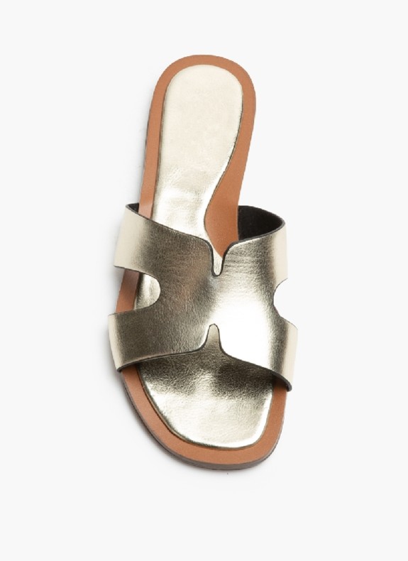 Sandale Plate pour Femme en Couleur Or