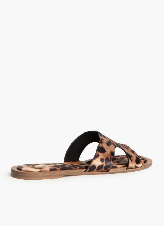 Sandalia Plana per le donne in colore Leopard