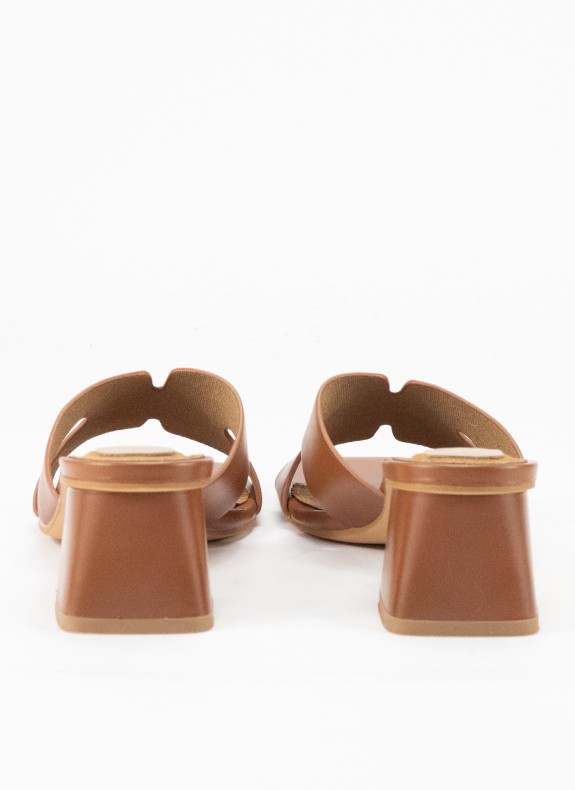 Sandale à Talon pour Femme en Couleur Marron