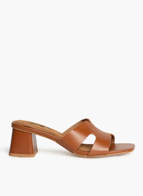 Sandale à Talon pour Femme en Couleur Marron