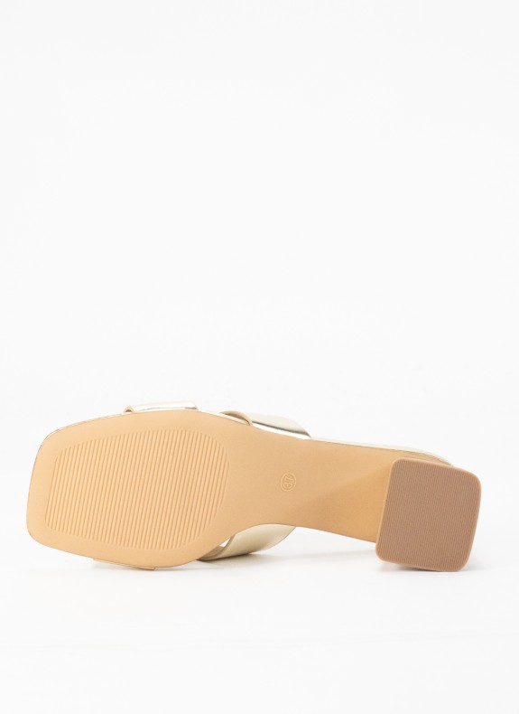 Sandalias de Tacón para Mulher em Cor Ouro