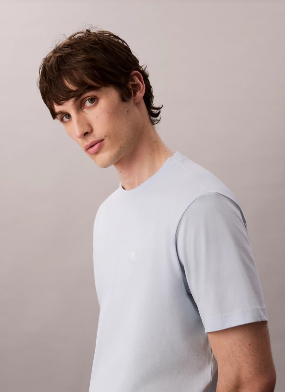 T-shirt Calvin Klein Ss Monogram Easy Tee bleu ciel