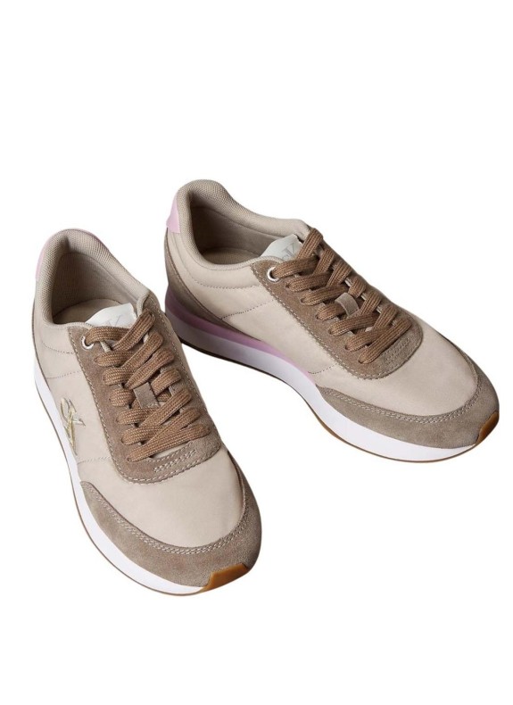 Baskets Calvin Klein Retro Runner Lace Up Nylon Mg taupe