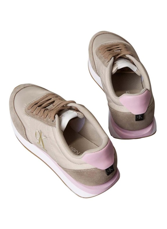 Baskets Calvin Klein Retro Runner Lace Up Nylon Mg taupe