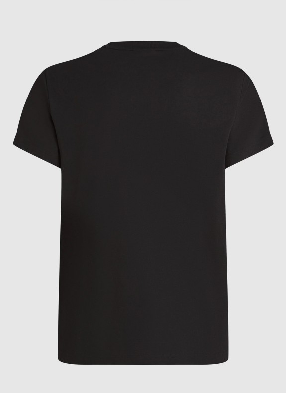T-shirt Karl Lagerfeld KLJ SLIM OUTLINE LOGO TEE noir
