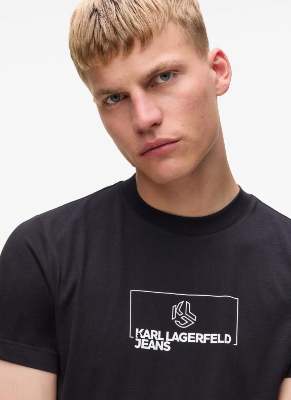 T-Shirt Karl Lagerfeld KLJ SLIM OUTLINE LOGO tee schwarz