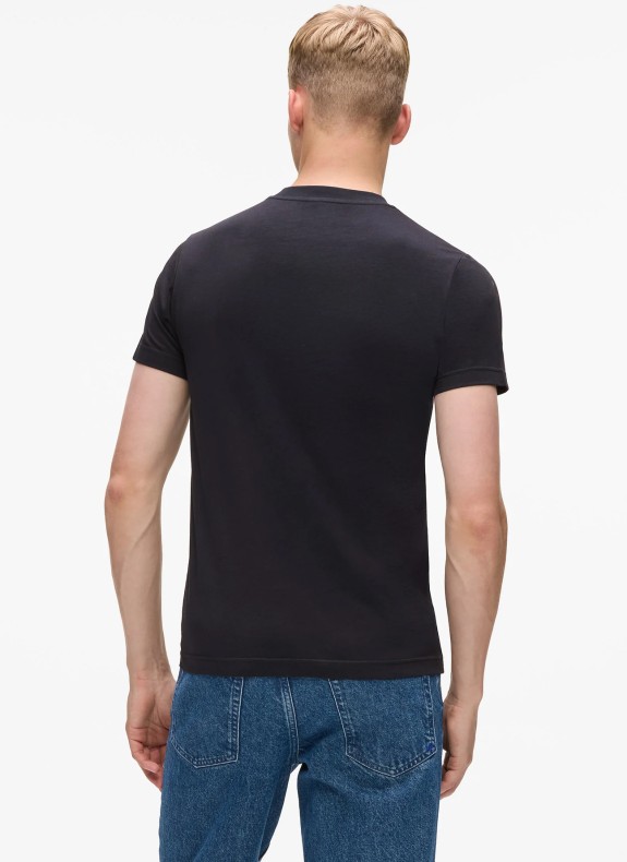 T-shirt Karl Lagerfeld KLJ SLIM OUTLINE LOGO TEE noir