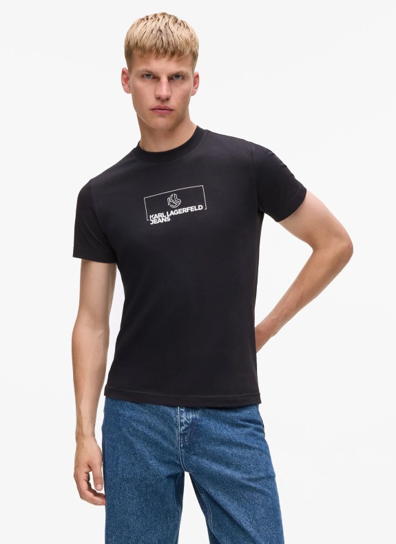 T-shirt Karl Rochelle KLJ SLIM OUTLINE LOGO TEE preto