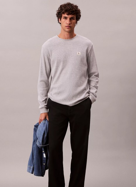 LS WAFFLE BADGE CREWNK TEE