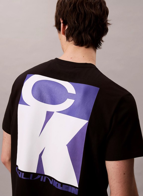 T-shirt Calvin Klein SS 20S TC CK Stack Graphic Tee noir