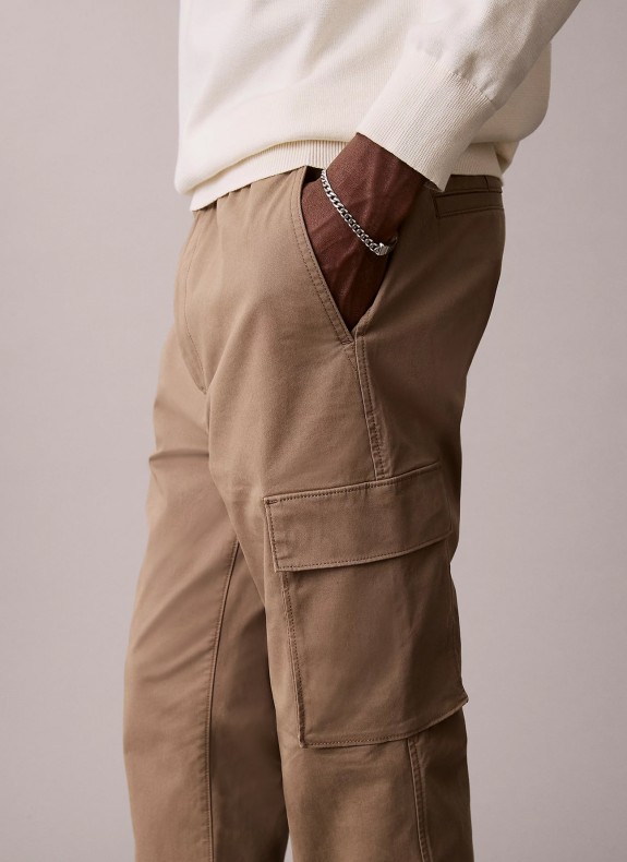 SKINNY ELASTIC TWILL CARGO PANT