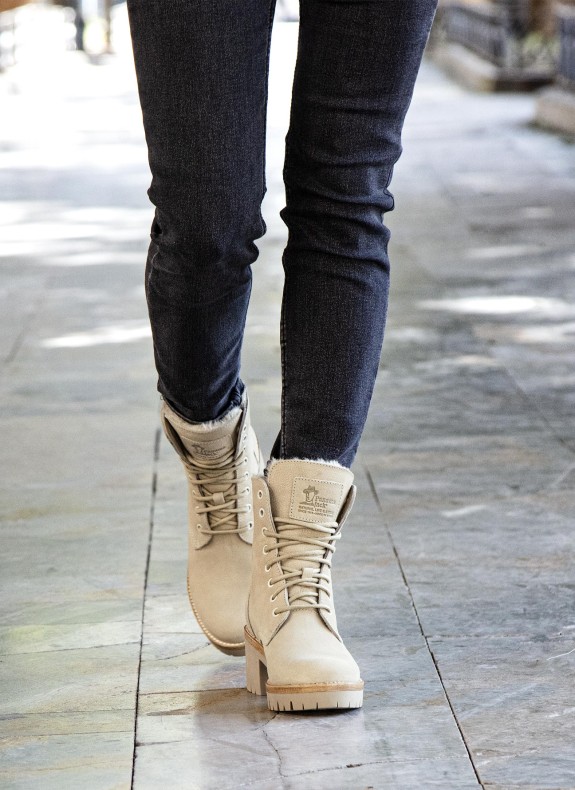 Botín Panama Jack Padma B10 para Mujer en Color Beige