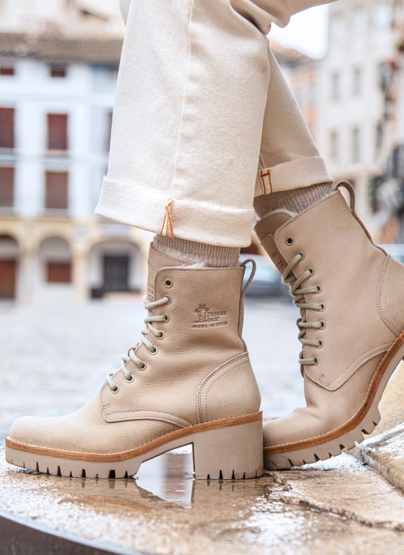 Botín Panama Jack Padma B10 para Mujer en Color Beige