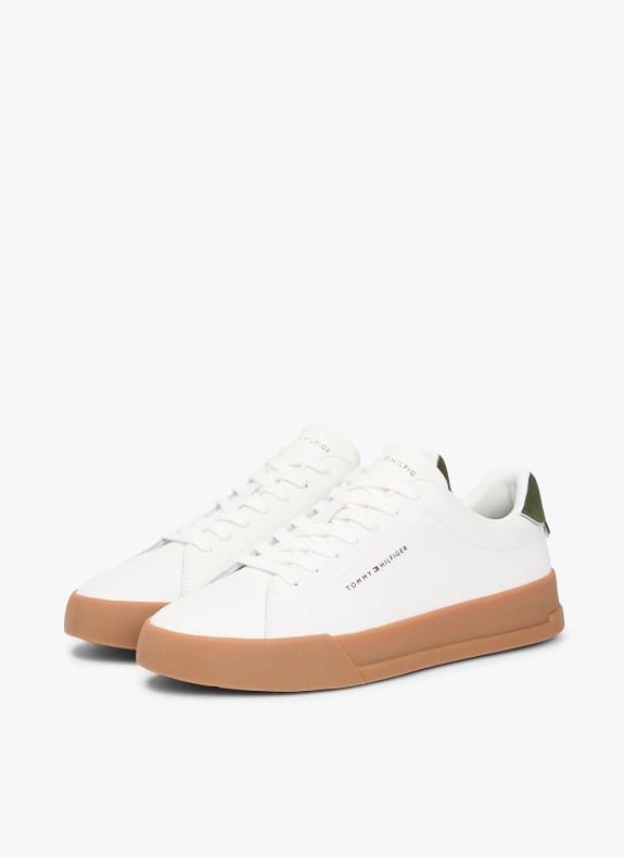 Zapatillas Tommy Hilfiger Th Court Lth Detail Ess en color beige para hombre