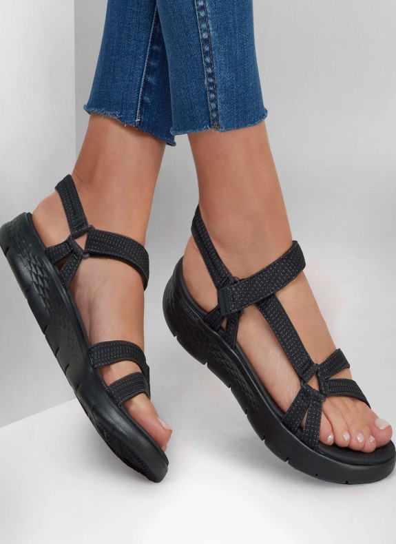 Sandale Skechers Go Walk Flex Sandal Sublime en noir pour femme.