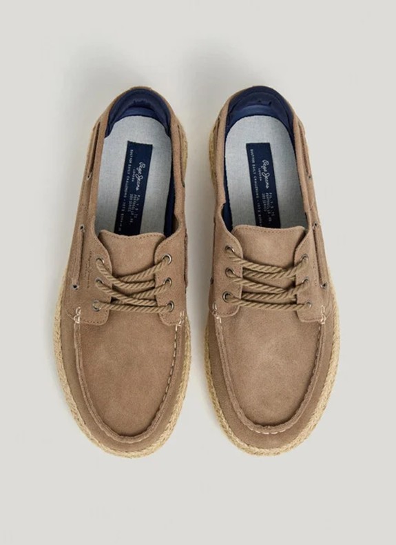 Náuticos Pepe Jeans Porto Deck in colore taupe per uomo