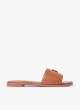 Sandálias Tommy Hilfiger Th Logo Hardware Leather Mule em cor de couro para mulher