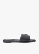 Sandálias Tommy Hilfiger TH Logo Hardware Leather Mule em preto para mulher
