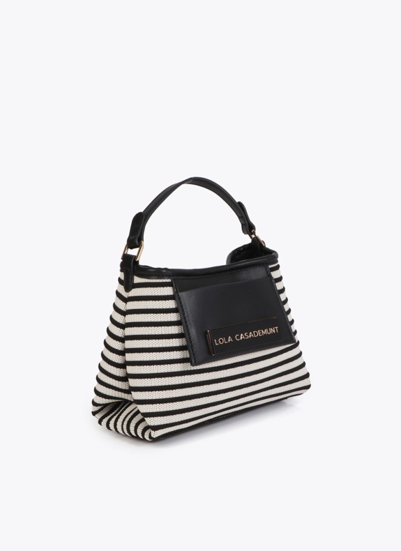 Bandoulière Lola Casademunt rayée LS2604085 en couleur noire pour femme