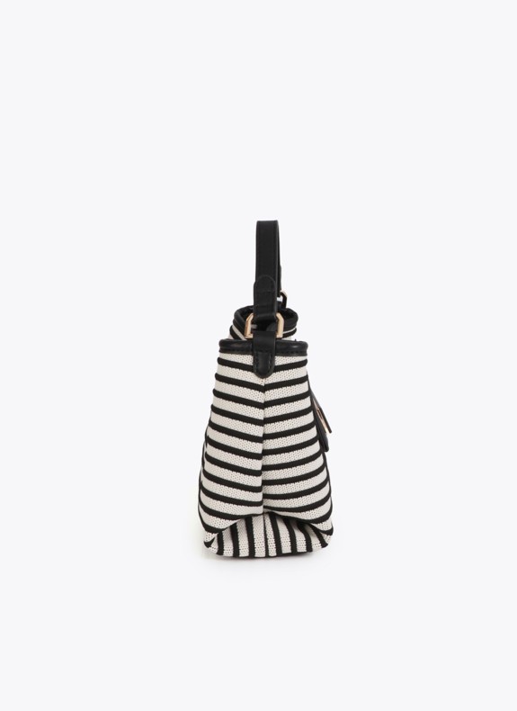 Bandoulière Lola Casademunt rayée LS2604085 en couleur noire pour femme