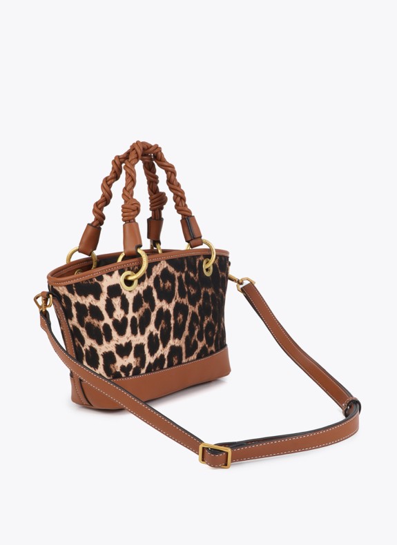 Mini-Korb Lola Casademunt in Leopardenmuster für Damen
