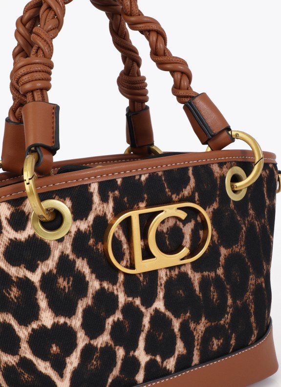 Mini-Korb Lola Casademunt in Leopardenmuster für Damen
