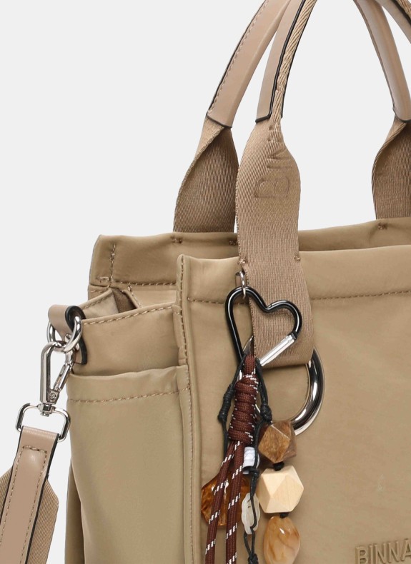 Bandolera Binnari Xara em bege para mulher