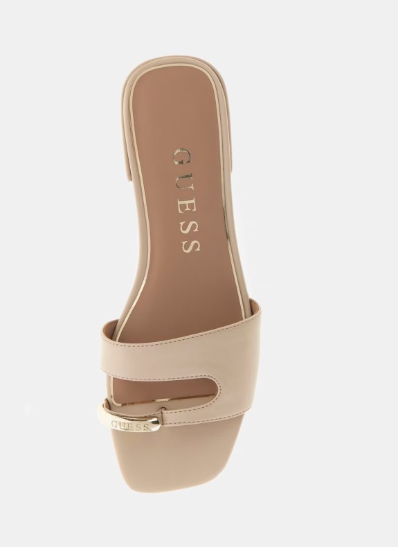 Sandale Guess Tablita en couleur nude pour femme.