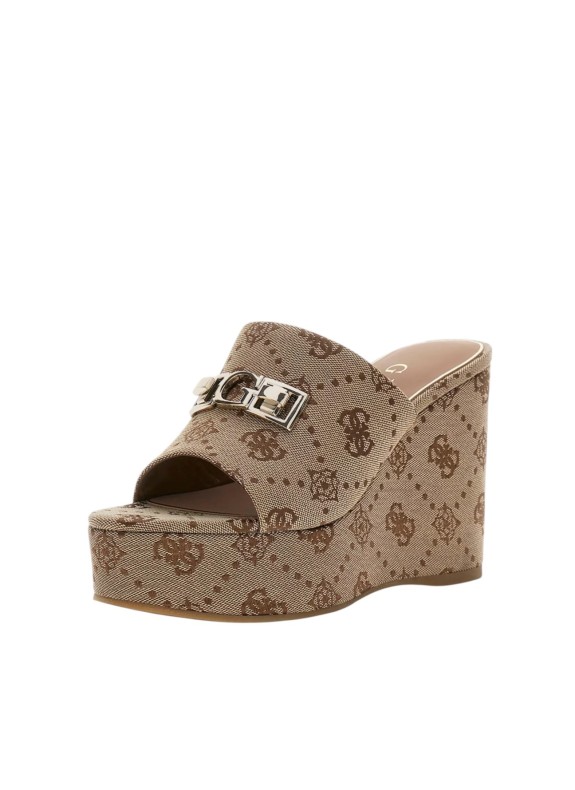 Keilsandale Guess Evenza in Taupe für Damen