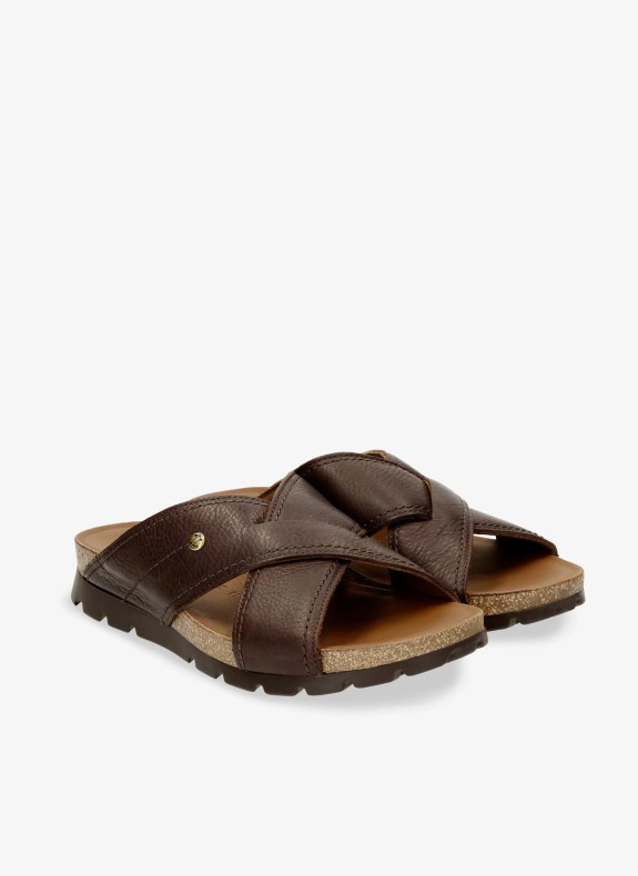 Sandalia Panama Jack Salman C17 en color marrón para hombre