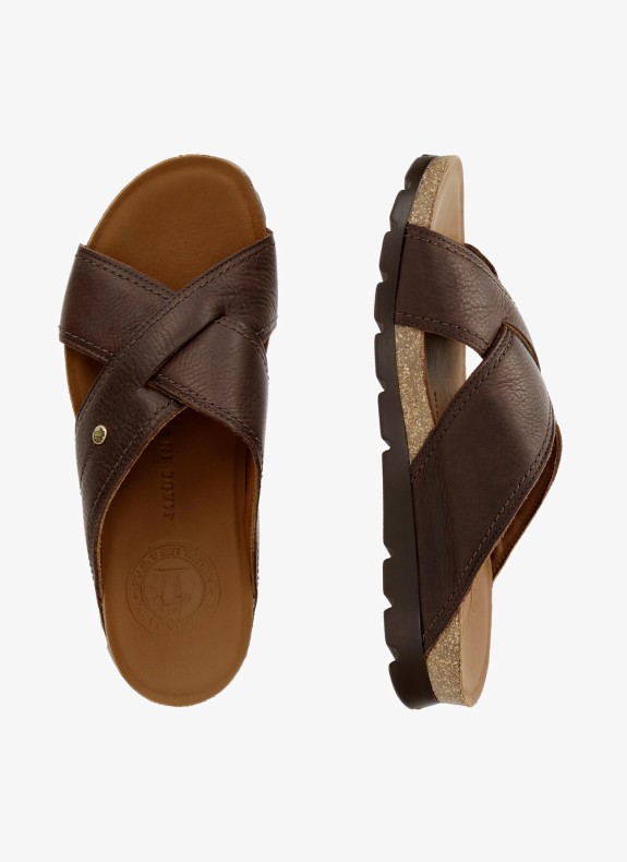 Sandalia Panama Jack Salman C17 en color marrón para hombre